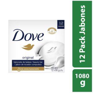Dove Jabón de Baño en Barra con Crema Humectante 12 Unidades / 90 g / 3 oz