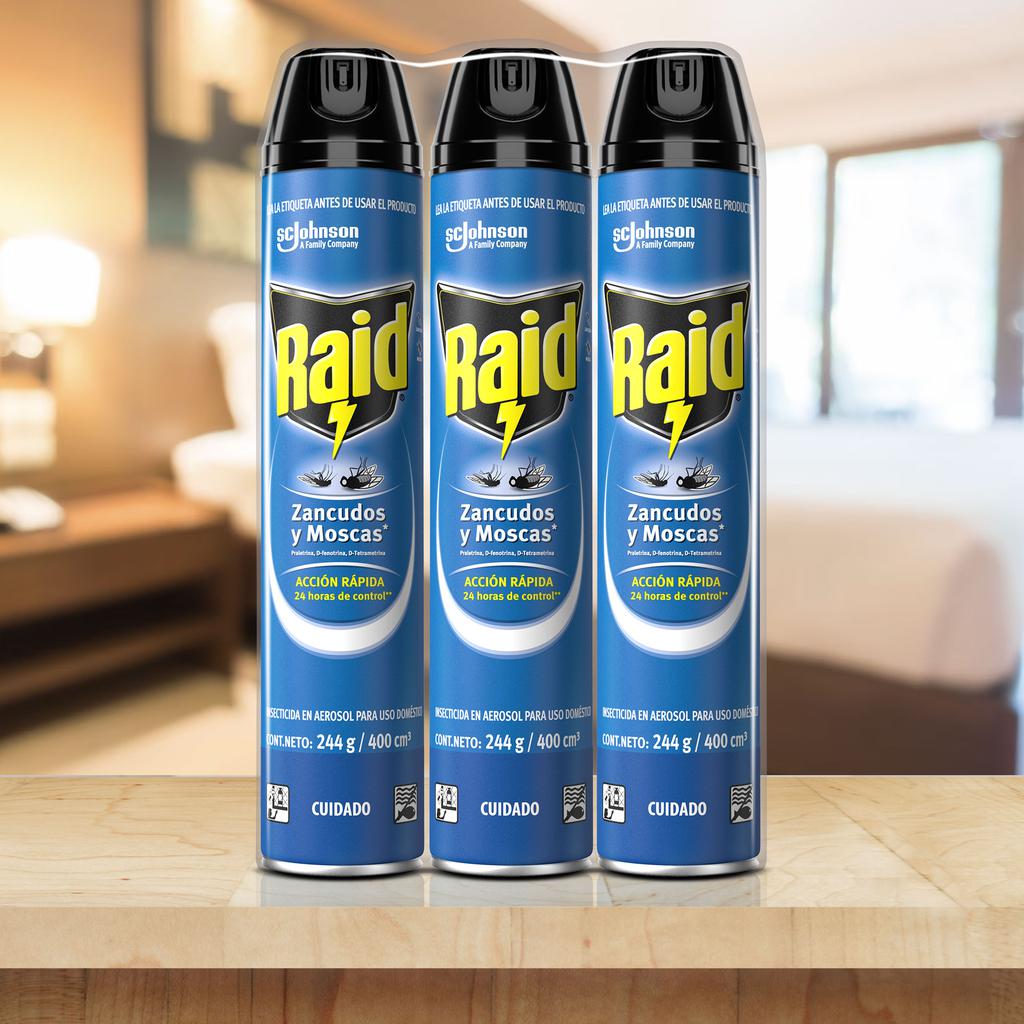 Raid Insecticida Elimina Insectos Voladores 3 Unidades / 400 mL / 14 oz - Imagen 2