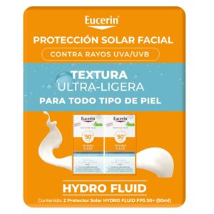 Eucerin Hydro Fluid Protector Solar Facial 50 FPS 2 Unidades / 50 mL
