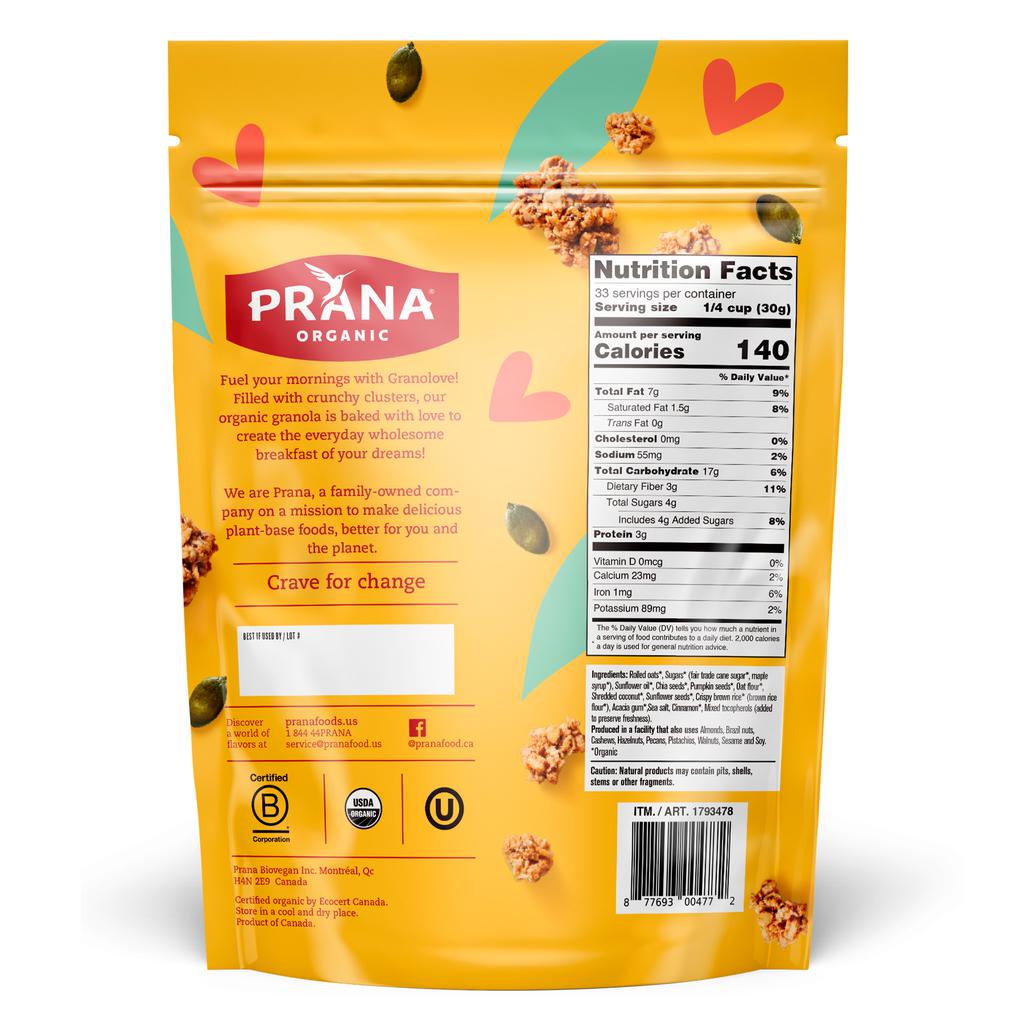 Prana Granola Sabor Galleta Crujiente de Avena Orgánica 1 kg / 35.27 oz - Imagen 3