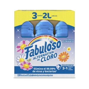 Fabuloso Alternativa al Cloro Desinfectante Líquido Fresca Primavera 3 Unidades / 2 L