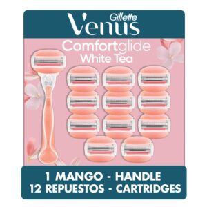 Gillette Venus Máquina De Afeitar Para Mujer Venus Comfortglide White Tea / 12 Cartuchos Humectantes
