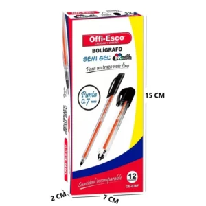 Bolígrafo 0.7 Negro Oficina Escolar Set X 12 Unidades